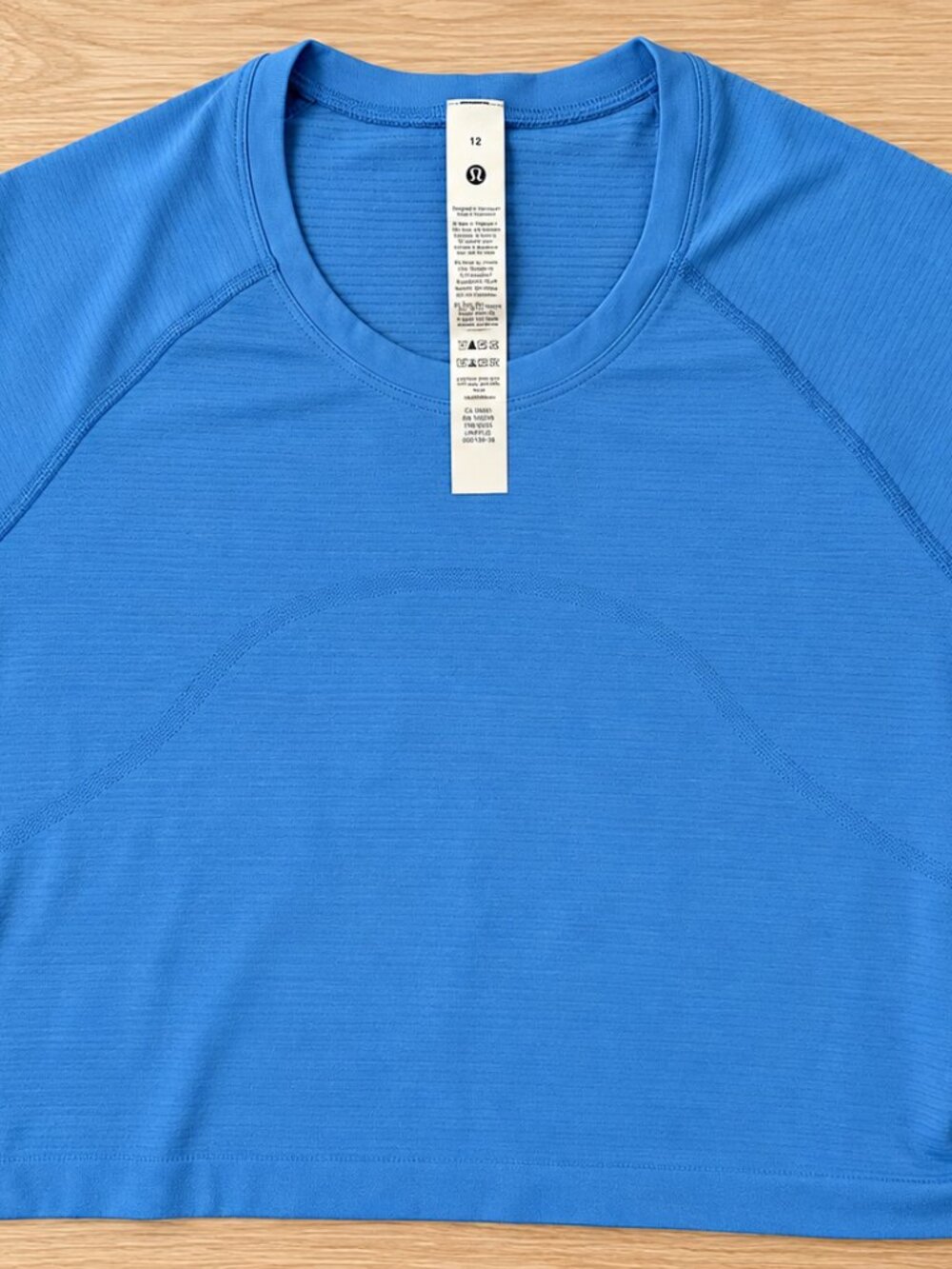 NWT Lululemon Swiftly Tech Cropped Short Sleeve 2.0 Ocean Wave Size 12